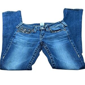 True Religion Embellished Women's Blue Jeans Size 28